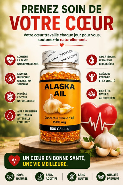 Alaska garlic 500 gellules (USA) Soutien Naturel Pour l'hypertension et Diabète