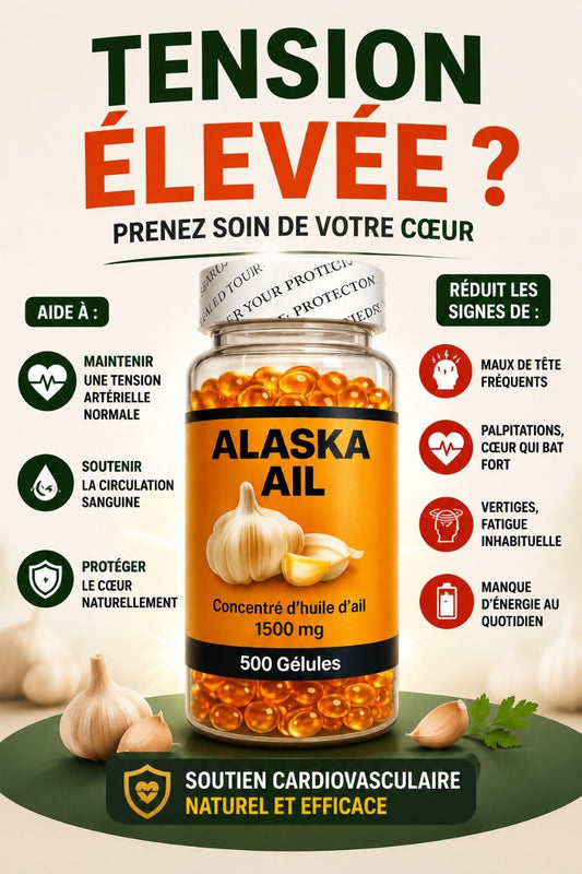 Alaska garlic 500 gellules (USA) Soutien Naturel Pour l'hypertension et Diabète