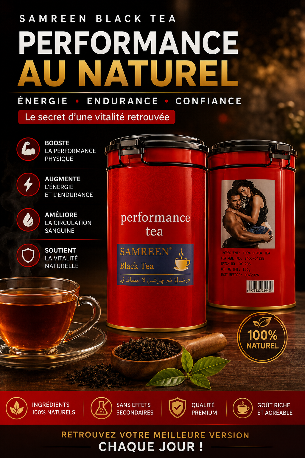 Thé  Tonic pour des hommes de valeurs