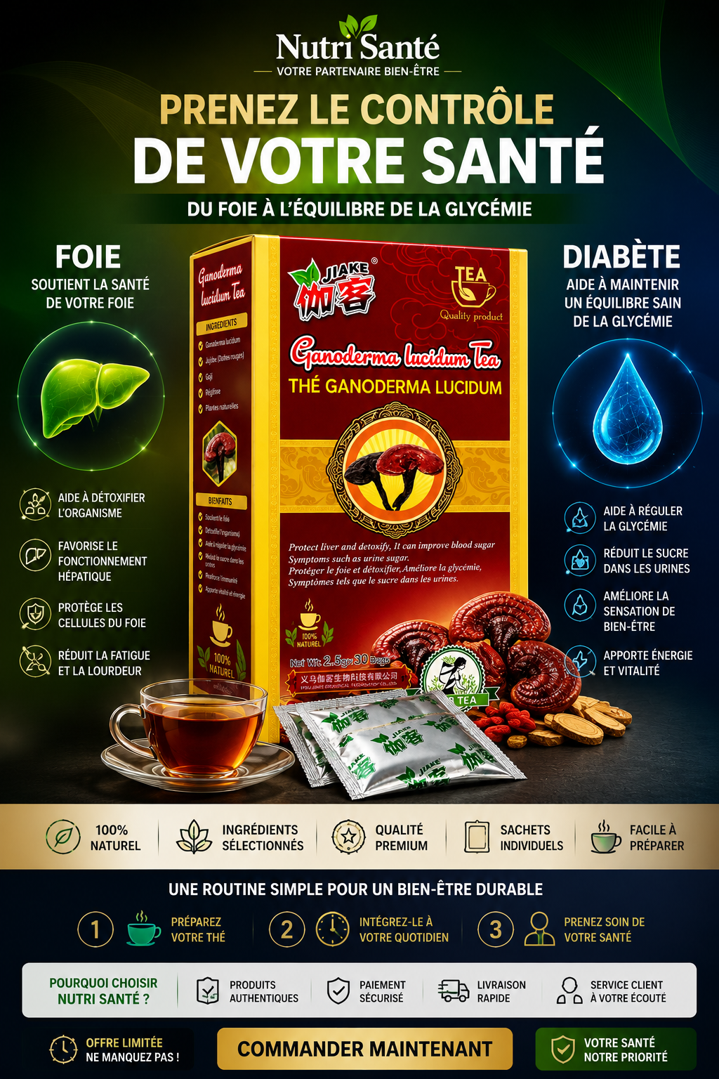THÉ GANODERMA LUCIDUM (REISHI) — VOTRE ALLIÉ BIEN-ÊTRE AU QUOTIDIEN